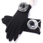 Elegant Red Autumn Full Finger Warm Women Gloves Classic Soft Comfortable Winter One Size Gloves For Women Stevvex