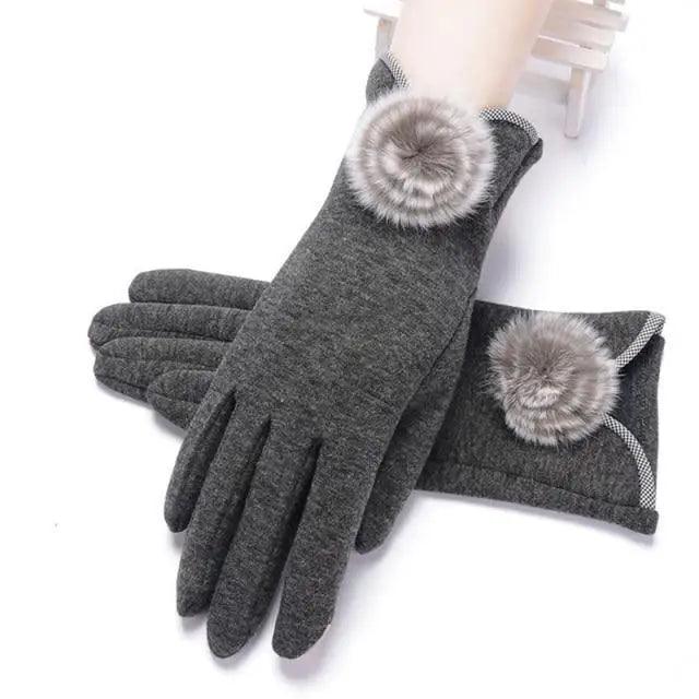 Elegant Red Autumn Full Finger Warm Women Gloves Classic Soft Comfortable Winter One Size Gloves For Women Stevvex