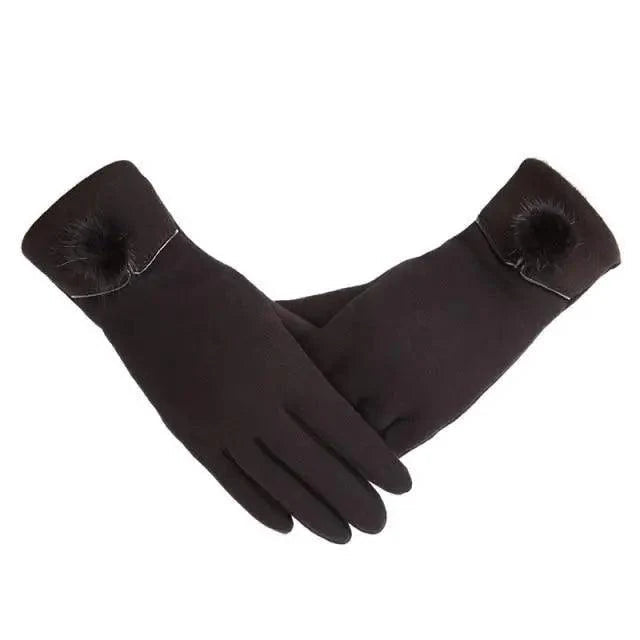 Elegant Red Autumn Full Finger Warm Women Gloves Classic Soft Comfortable Winter One Size Gloves For Women Stevvex