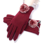 Elegant Red Autumn Full Finger Warm Women Gloves Classic Soft Comfortable Winter One Size Gloves For Women Stevvex