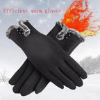 Elegant Red Autumn Full Finger Warm Women Gloves Classic Soft Comfortable Winter One Size Gloves For Women Stevvex
