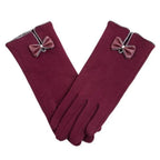 Elegant Red Autumn Full Finger Warm Women Gloves Classic Soft Comfortable Winter One Size Gloves For Women Stevvex
