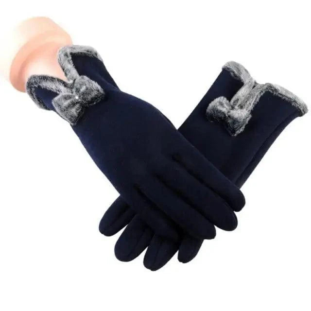 Elegant Red Autumn Full Finger Warm Women Gloves Classic Soft Comfortable Winter One Size Gloves For Women Stevvex
