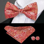 Elegant Silk Butterfly Business Bow Tie Pocket Square Cufflinks Set For Men Formal Wedding Bowtie Set For Office Stevvex