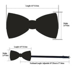 Elegant Silk Butterfly Business Bow Tie Pocket Square Cufflinks Set For Men Formal Wedding Bowtie Set For Office Stevvex