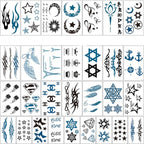 Elegant Sketches Black Flowers Body Tattoo Waterproof Temporary 3D Flowers Luxury Design For Womens Stevvex