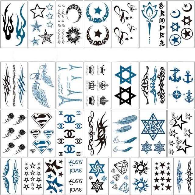 Elegant Sketches Black Flowers Body Tattoo Waterproof Temporary 3D Flowers Luxury Design For Womens Stevvex