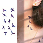 Elegant Small Waterproof Temporary Tattoo Sticker Makeup Flame Finger Black Square Rose Flower High Quality Design For Womens