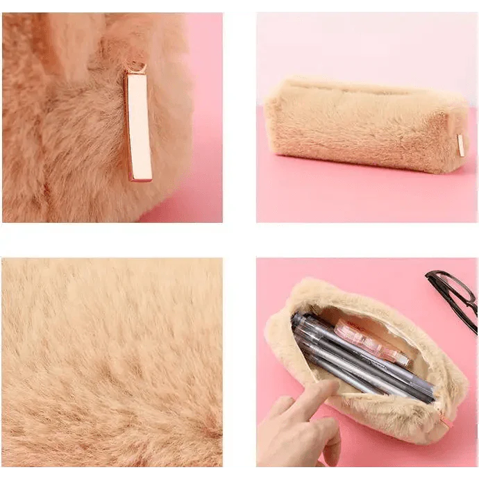 Soft Pencil Pouch For Student Durable Plush Stuffed Accessory Pencil Case For School Stevvex