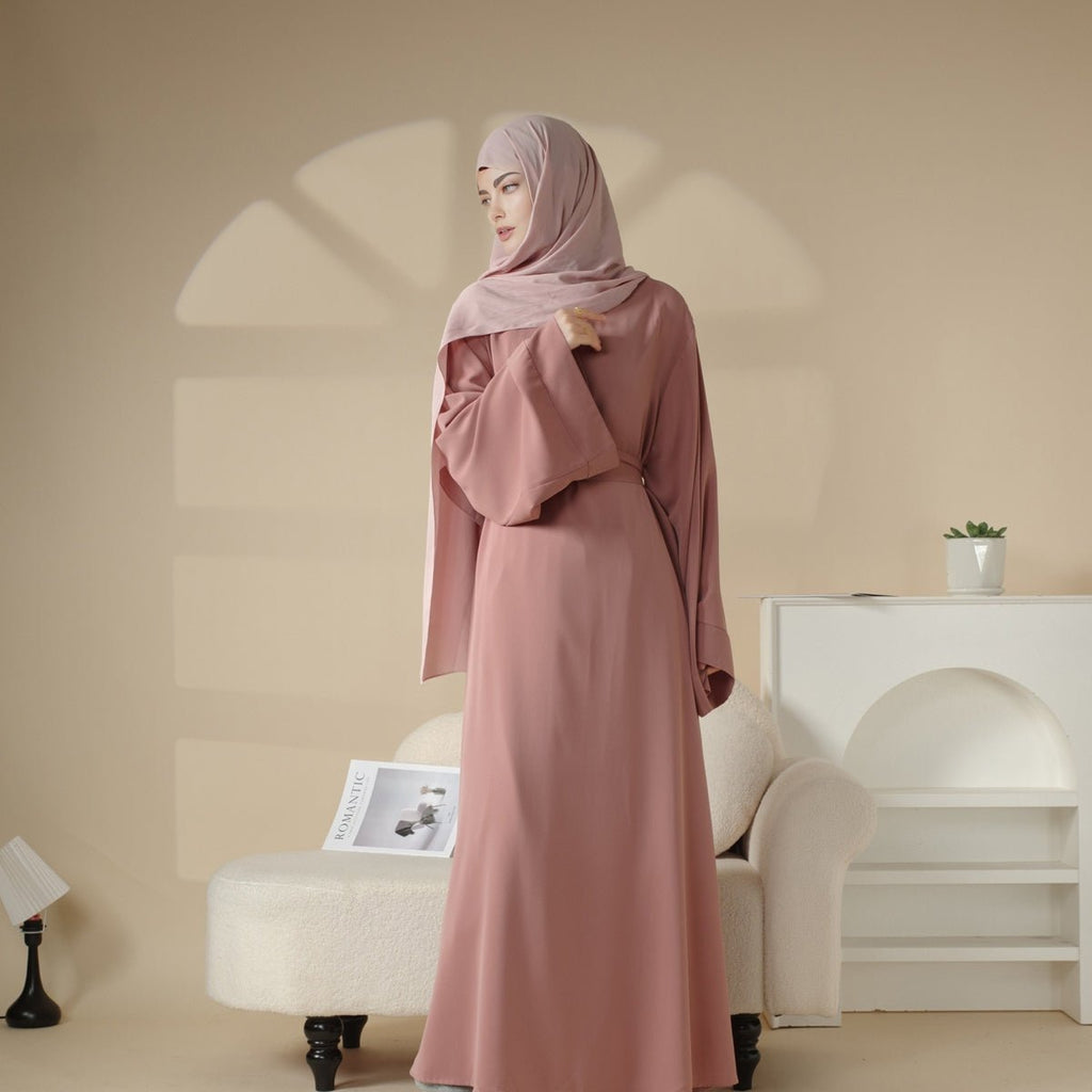 Elegant Solid Color Abaya For Muslimahs (MA036) Mariam's Collection