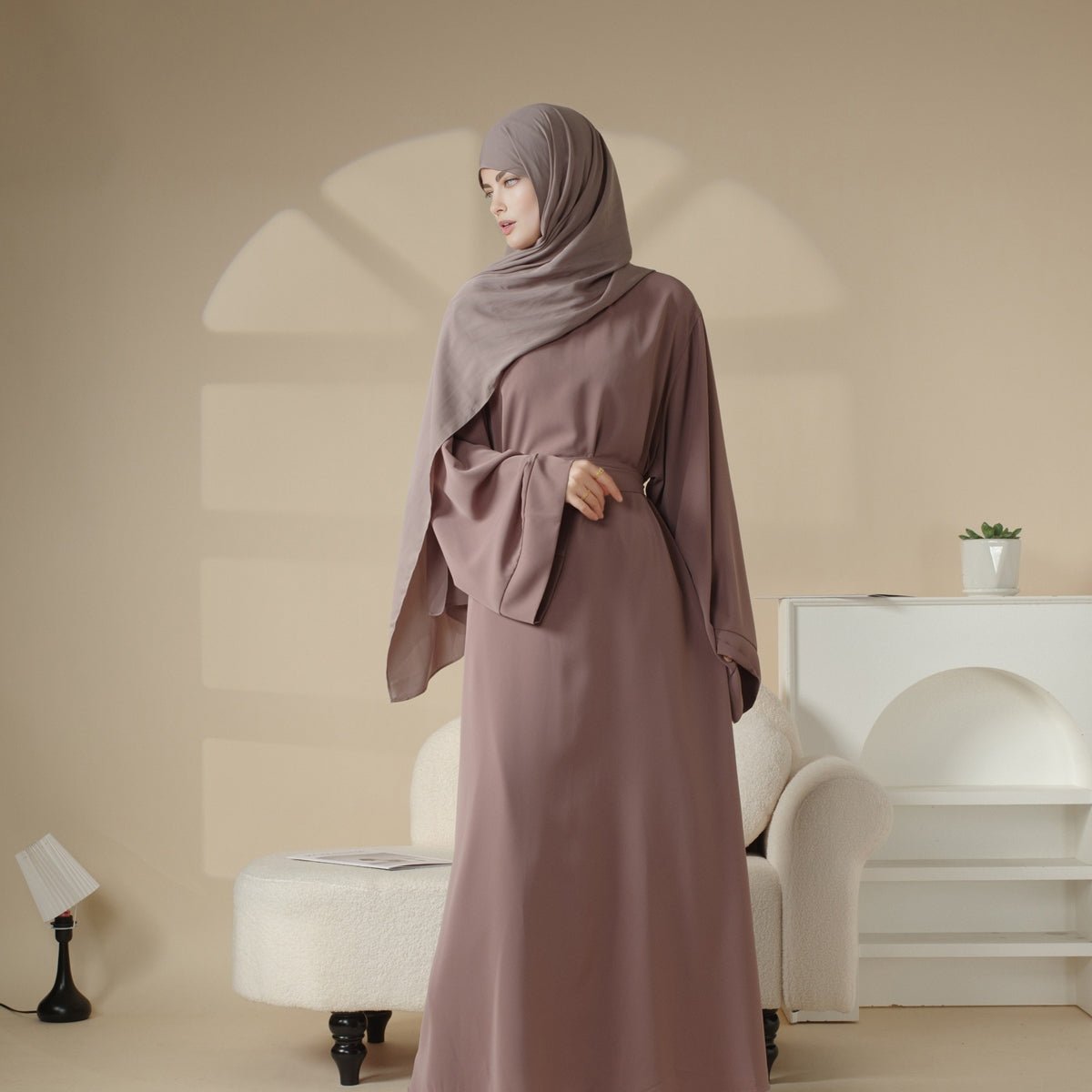 Elegant Solid Color Abaya For Muslimahs (MA036) Mariam's Collection