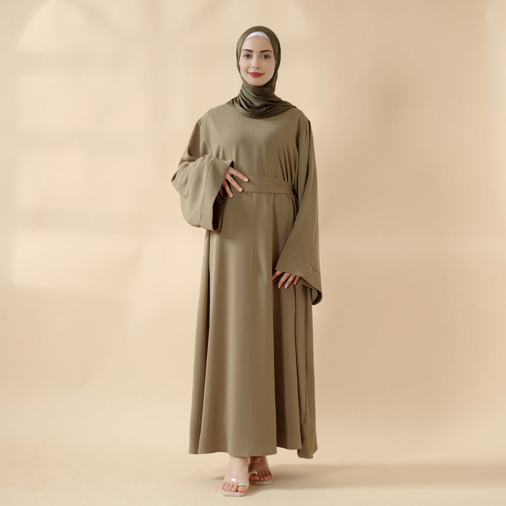 Elegant Solid Color Abaya For Muslimahs (MA036) Mariam's Collection