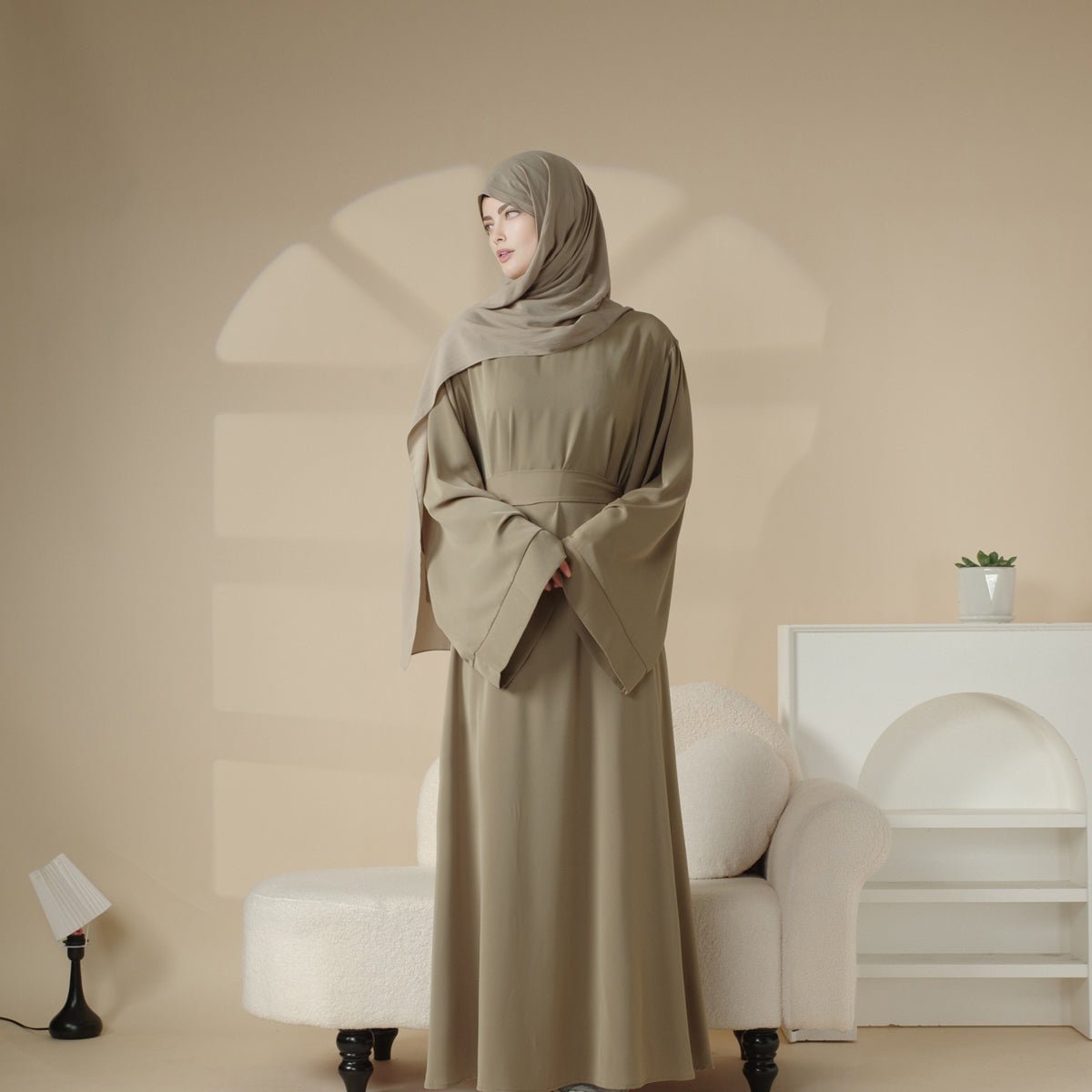 Elegant Solid Color Abaya For Muslimahs (MA036) Mariam's Collection