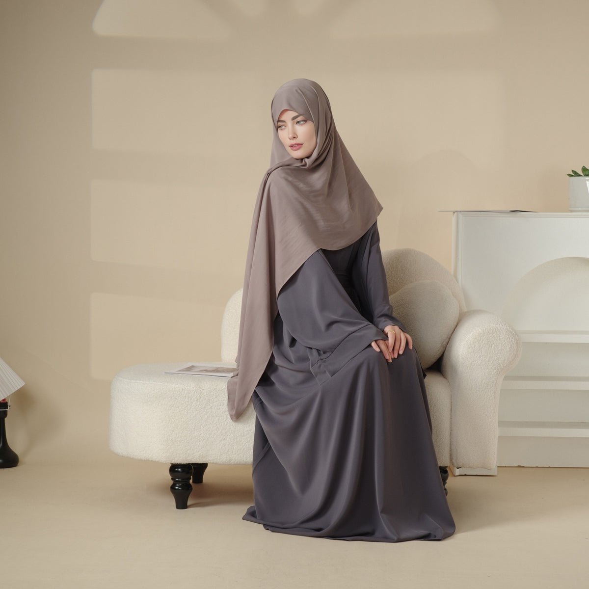 Elegant Solid Color Abaya For Muslimahs (MA036) Mariam's Collection