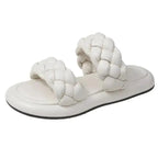 Elegant Solid Sandals Comfortable Women Summer Collection - Narrow Band Platform Cute Sandals Slippers Outfit indoor outdoor Stevvex