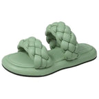 Elegant Solid Sandals Comfortable Women Summer Collection - Narrow Band Platform Cute Sandals Slippers Outfit indoor outdoor Stevvex