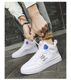 Elegant Sport Men's Sneaker Trend High Top Platform Shoes Spring Vulcanized Shoes Leather Casual Sport Fashion Flat Low Top Sneaker Lace-up Modern Design Stevvex