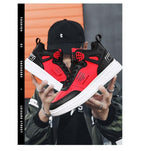 Elegant Sport Men's Sneaker Trend High Top Platform Shoes Spring Vulcanized Shoes Leather Casual Sport Fashion Flat Low Top Sneaker Lace-up Modern Design Stevvex