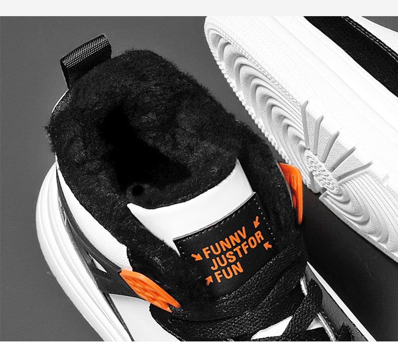 Elegant Sport Men's Sneaker Trend High Top Platform Shoes Spring Vulcanized Shoes Leather Casual Sport Fashion Flat Low Top Sneaker Lace-up Modern Design Stevvex