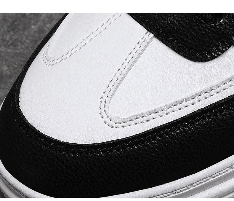 Elegant Sport Men's Sneaker Trend High Top Platform Shoes Spring Vulcanized Shoes Leather Casual Sport Fashion Flat Low Top Sneaker Lace-up Modern Design Stevvex