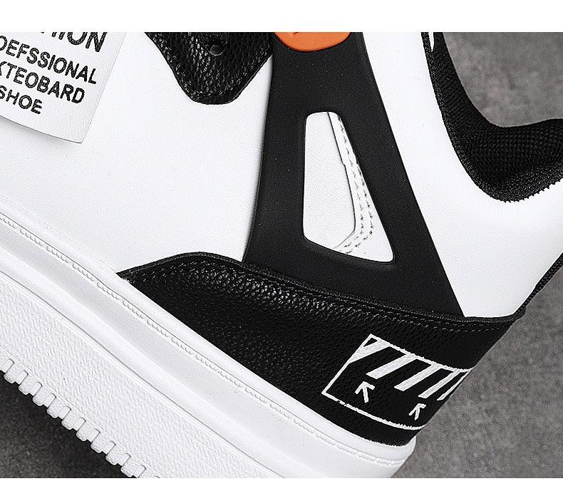 Elegant Sport Men's Sneaker Trend High Top Platform Shoes Spring Vulcanized Shoes Leather Casual Sport Fashion Flat Low Top Sneaker Lace-up Modern Design Stevvex