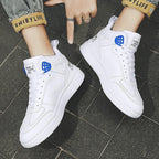 Elegant Sport Men's Sneaker Trend High Top Platform Shoes Spring Vulcanized Shoes Leather Casual Sport Fashion Flat Low Top Sneaker Lace-up Modern Design Stevvex