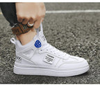 Elegant Sport Men's Sneaker Trend High Top Platform Shoes Spring Vulcanized Shoes Leather Casual Sport Fashion Flat Low Top Sneaker Lace-up Modern Design Stevvex