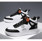 Elegant Sport Men's Sneaker Trend High Top Platform Shoes Spring Vulcanized Shoes Leather Casual Sport Fashion Flat Low Top Sneaker Lace-up Modern Design Stevvex