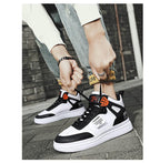 Elegant Sport Men's Sneaker Trend High Top Platform Shoes Spring Vulcanized Shoes Leather Casual Sport Fashion Flat Low Top Sneaker Lace-up Modern Design Stevvex