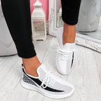Elegant Sport Women's Vulcanized Female Lace Up Mesh Sneakers Round Toe Casual Walking Shoes Mesh Flat Anti-slip Women Breathable Mesh Fashion Sneakers Stevvex