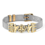 Elegant Stainless Steel Mesh Bracelets For Women Men Golden Love Heart Beaded 10mm Ribbon Mesh Bracelet Women Fashion Stainless Steel Silver Gold Clear Rhinestones Charm Mesh Belt Buckle Bracelet