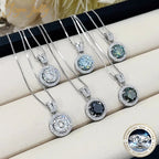 2Ct Moissanite Necklace Earrings Set Sterling Silver 925 Wedding Jewelry BandsCo Straps