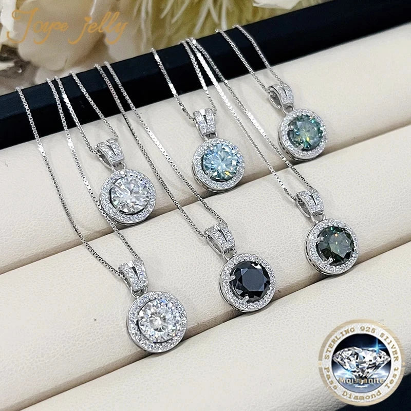 2Ct Moissanite Necklace Earrings Set Sterling Silver 925 Wedding Jewelry BandsCo Straps