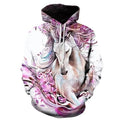 Elegant Sweaty Hoodie Popular Men's And Women's Sweatshirt Highest Value Animal 3D Printing Fashion Pullover Full Size  3D Horse Graphics Print Hoodie for Men Streetwear Casual Fashion Sweatshirt Stevvex