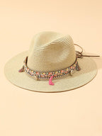 Elegant Tassel Beach Hats For Women Women's Bucket Sun Hat Max Sun Protection Holiday Hats Ladies Sun Hat Summer Straw Hats UV Protection Foldable Travel One Size Hat Modern Summer Fedoras For Party