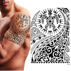 Elegant Temporary Waterproof Tattoos Big Tribal Sticker Black Large Body Art Makeup Fake Tattoo For Mens Womens