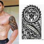 Elegant Temporary Waterproof Tattoos Big Tribal Sticker Black Large Body Art Makeup Fake Tattoo For Mens Womens