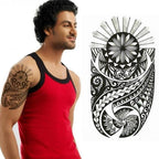 Elegant Temporary Waterproof Tattoos Big Tribal Sticker Black Large Body Art Makeup Fake Tattoo For Mens Womens