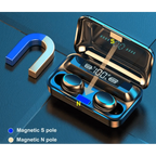 Elegant TWS Bluetooth 5.0 Earphones 2200mAh Charging Box Modern Wireless Headphone 9D Stereo Sports Waterproof Earbuds Luxury Headsets With Microphone Wireless Headphones with LED Display Wireless Earbuds with Mic, IPX8 Waterproof Touch Control Headphones