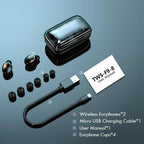 Elegant TWS Bluetooth 5.0 Earphones 2200mAh Charging Box Modern Wireless Headphone 9D Stereo Sports Waterproof Earbuds Luxury Headsets With Microphone Wireless Headphones with LED Display Wireless Earbuds with Mic, IPX8 Waterproof Touch Control Headphones