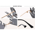 Elegant Unisex Rimless Sunglasses Women Fashion Unique Sun Glasses Design Black Red Bright Colors Perfect Gift