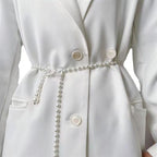 Elegant Versatile Pearl Cascade Waist Belt (MAC349)