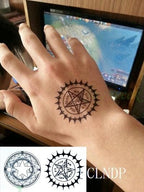 Elegant Waterproof Tattoo Sticker Sun Moon Fake Tatto Fashion Moon Temporary Fun Sun Wave Magic Tatoos For Womens Mens Stevvex