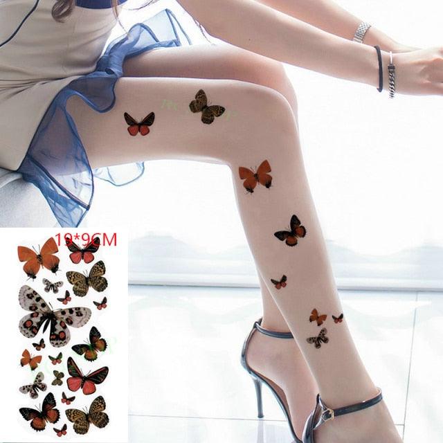 Elegant Waterproof Temporary Butterfly Sticker Tattoo Fake  Halloween Party Tattoo For Woman Girls Stevvex