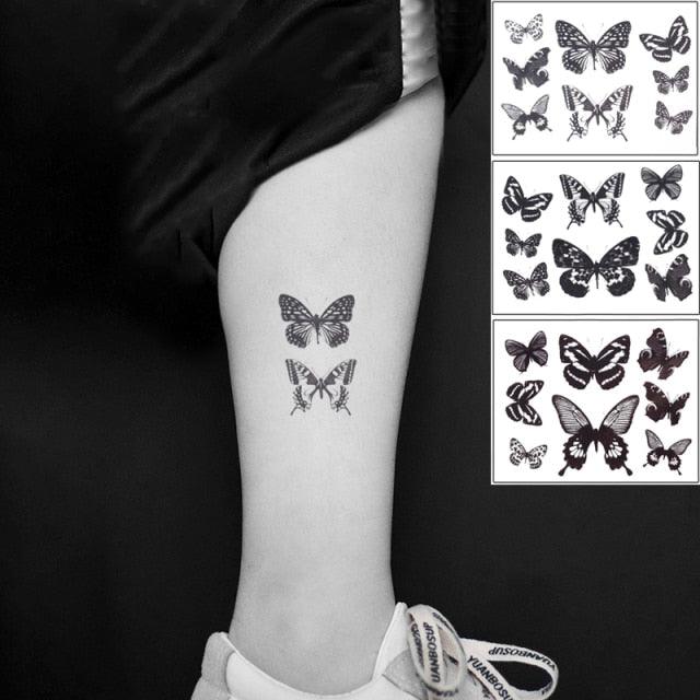 Elegant Waterproof Temporary Butterfly Sticker Tattoo Fake  Halloween Party Tattoo For Woman Girls Stevvex