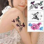 Elegant Waterproof Temporary Butterfly Sticker Tattoo Fake  Halloween Party Tattoo For Woman Girls Stevvex
