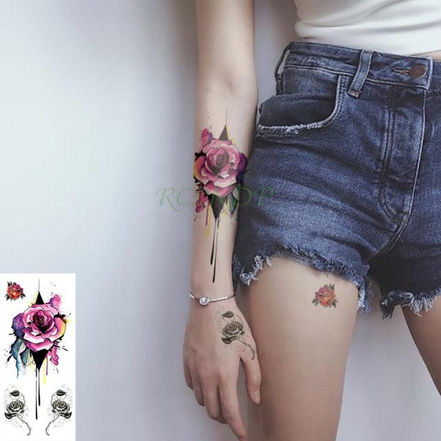 Elegant Waterproof Temporary Butterfly Sticker Tattoo Fake  Halloween Party Tattoo For Woman Girls Stevvex