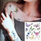 Elegant Waterproof Temporary Butterfly Sticker Tattoo Fake  Halloween Party Tattoo For Woman Girls Stevvex