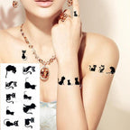 Elegant Waterproof Temporary Tattoo Sticker Cat Fox Flash Tatoo Neck Hand Modern Tattoo Stickers Butterflies Cats For Womens Stevvex