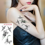 Elegant Waterproof Temporary Tattoo Sticker Cat Fox Flash Tatoo Neck Hand Modern Tattoo Stickers Butterflies Cats For Womens Stevvex